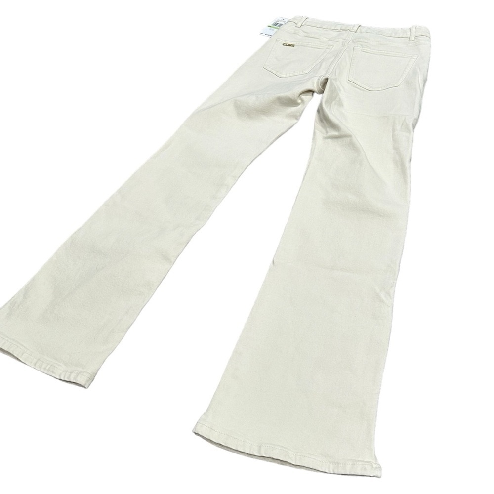NWT MICHAEL KORS Split-Hem Cropped Flared Jeans / Bone Color / Size 4 - Picture 4 of 16